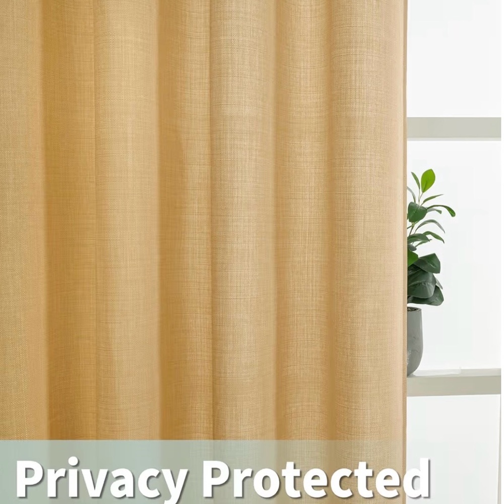 Loewe beige tan grommet-top curtains - Picture 5 of 9